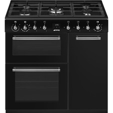 Smeg CX93GMBL 90cm Dual Fuel Range Cooker in Black 38379