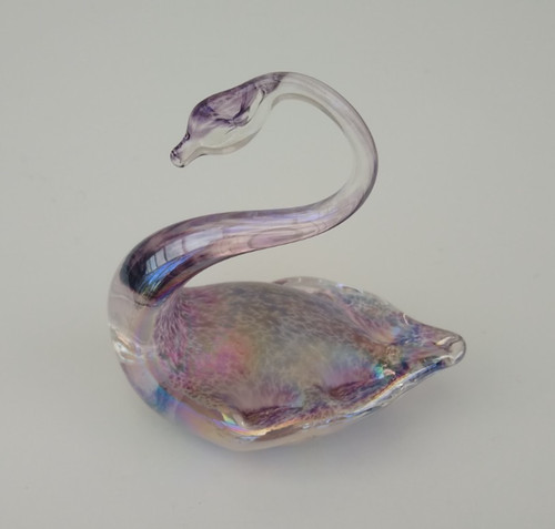 Heron glass swan mauve purple - glass,