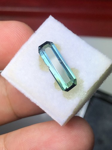 Blue tourmaline faceted stone - blue,