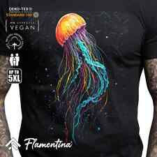 Glowing Jellyfish Mens Tshirt Ocean T-Shirt Animals Sea Underwater Glow Tee E358
