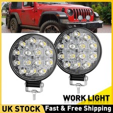 Pair 4" inch Round LED Work Lights Bar Spot Flood Fog Driving Lamp Offroad SUV