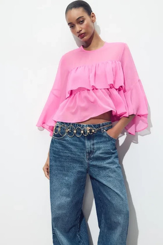 Zara pink sheer - zara, blouse