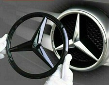 Mercedes GLOSS Black Front Grille Star Badge Cover A C CLA E GLA ML CLS 18.5