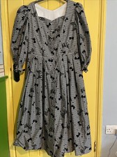 Vintage Dirndl Dress Gingham Box Print Size 14 (missing belt)