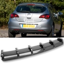 Carbon Fiber Look Rear Bumper Spoiler Fins Lip Body Kit For Vauxhall Opel Astra