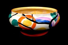 Antique Clarice Cliff - Circle RAF Tree Ivor Bowl c.1930 / Art Deco Pottery