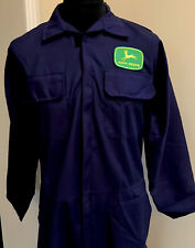 John Deere Badged Zip Front Navy Boiler Suit Overalls Size XL 46-48" Chest