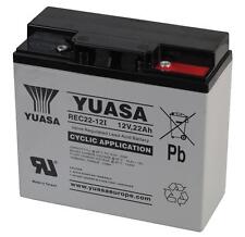 YUASA REC22-12 AGM 12V 22Ah (18+ Holes) Golf Trolley Battery, Mocad, Hillbilly