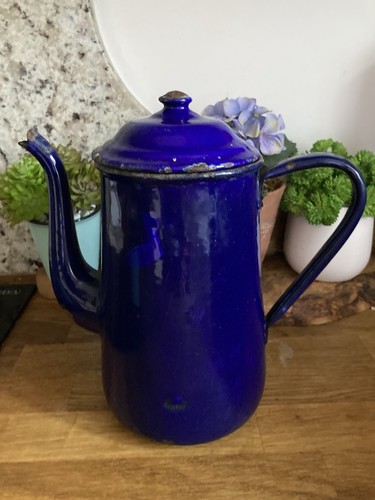 Vintage cobalt blue enamel - vintage,