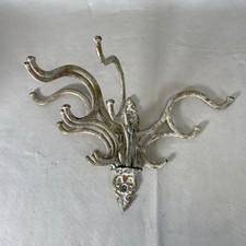 Victorian Style Cast Iron Folding Wall Mounted Coat Jewelry Rack 5 Arm 15 Hooks