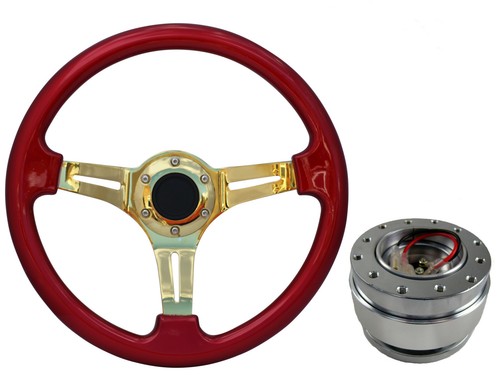 Red gold steering wheel - gold,