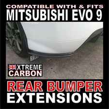 Carbon Rear Bumper Extensions lips "Fits" Mitsubishi Evo EVOLUTION 9
