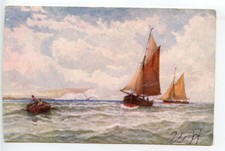 1906 Isle of Wight Bournemouth Oil Painting Postcard C. W. Faulkner England