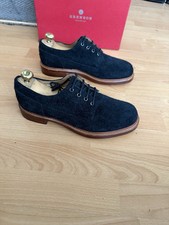 Grenson Augustin  Black  Suede Leather Men’s Derby Shoe Uk 8, Eu 42,