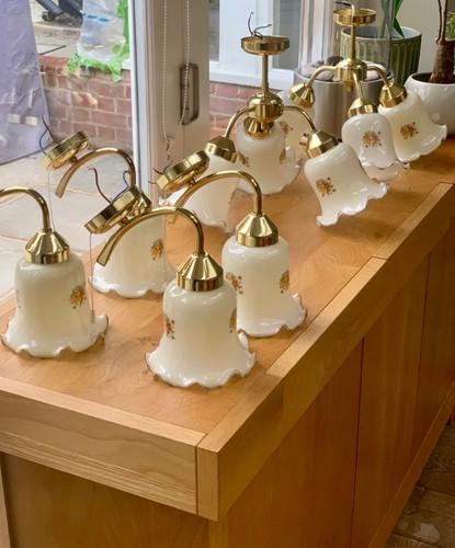 Vintage brass glass - vintage, lights
