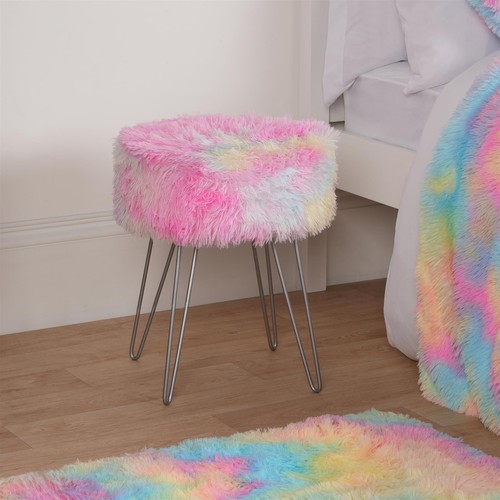 Fluffy footstool hairpin - footstool,