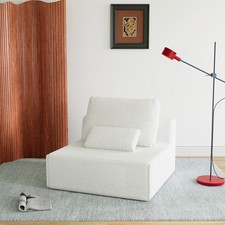 Lotus Style Gray Plush Compression Sofa Bean Bag for Living Room