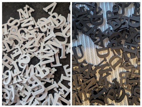 258 wooden letters black - x,