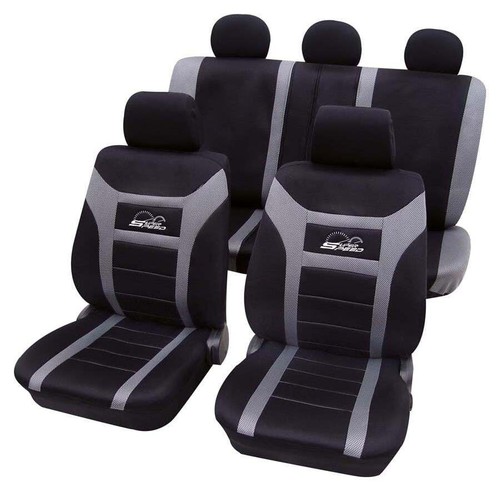 Grey black car seat - black,