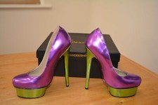 Rare Kandee Bruiser Purple/Lime Green Metallic Courts Size UK 3 BNIB
