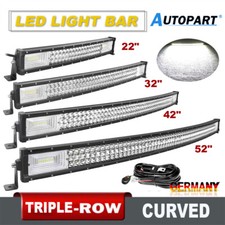 Curved 3-Row LED Light Bar 22 32 42 52 Inch Light Bar Work Light 12V