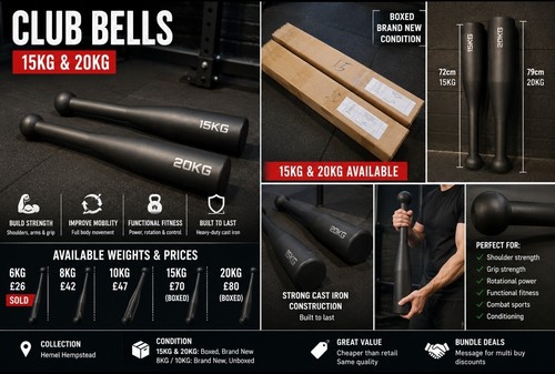 15kg cast iron club bell - cast,