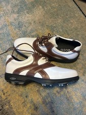 Ecco Shoes Men’s Size 8 41 Classic Crossfire Premiere Leather Golf White Brown