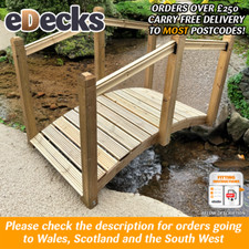 The Rialto Arched Decorative Freestanding Garden Bridge Pressure Treated Sturdy