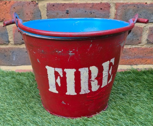 Vintage red fire bucket - vintage,