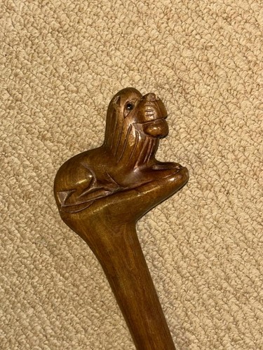 Antique hardwood walking - hardwood,