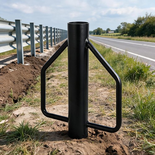 Fence post driver with - fence, handle
