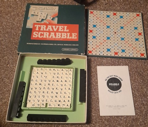 Vintage travel scrabble 1960s - travel,