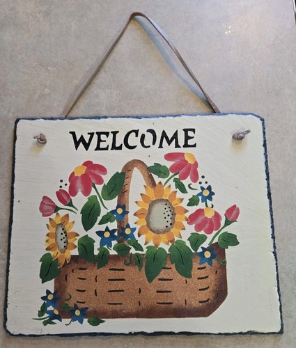 Vintage hand painted slate - vintage,