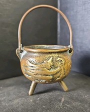 Vintage brass witches - witches, cauldron