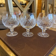 3 x  Tutbury Crystal Small Brandy Balloons 4.75” tall x 2.6” diameter approx