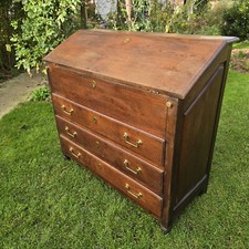 Antique Georgian Oak Bureau Desk Secretaire Drawers With Secret Compartment