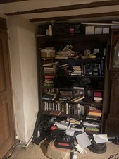 Antique Wood Mahogany Book Shelf Library Bookcase