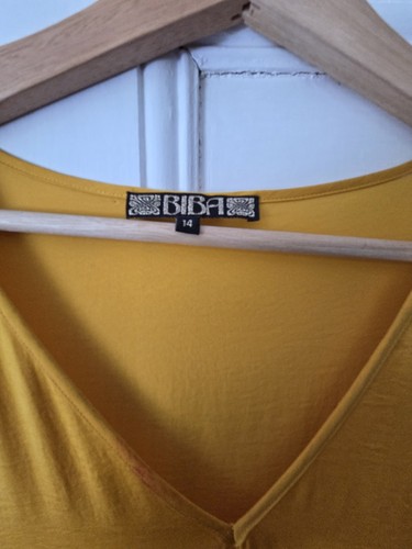 Mustard frills dress biba - by,