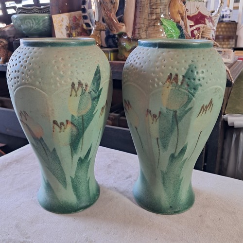 Vintage pair vases hand - vintage, of