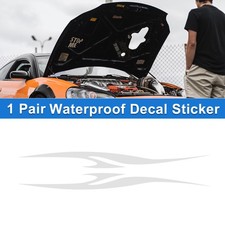 1 Pair Flame Pattern Car Bumper Sticker Decal Waterproof Vinyl White 161x28cm