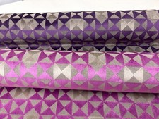 ROMO VELVET FABRIC UPHOLSTERY CHENILLE MATERIAL DESIGN CASPIA GEOMETRIC 140 CMS