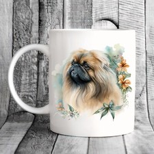 Pet Dog Mug, watercolour Pekingese - Ideal Gift