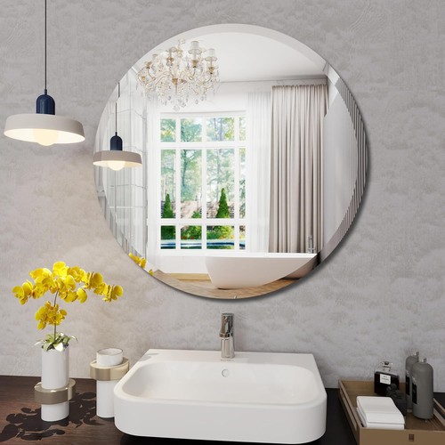 Large frameless mirror round - frameless,
