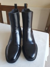 BNWT ZARA WOMAN Black Leather  Ankle Boots Size 4 Eu 37
