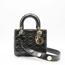 Christian Dior Lady Dior Bag Small Black Cannage Lambskin with Gold Hardware