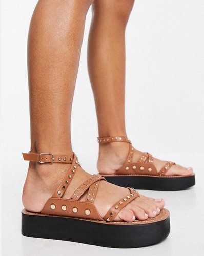 Asos fondue tan gold - gold, studded