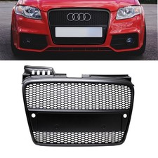 Badgeless Front Grille Grill Honeycomb Black Mat for Audi A4 B7 04-08 no RS4