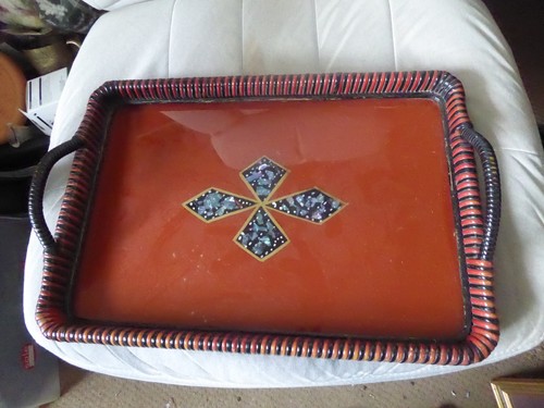 Vintage handled serving - , tray