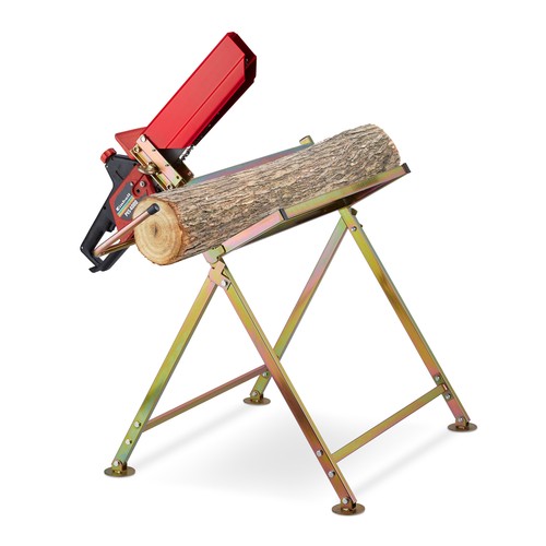 Sawhorse with chainsaw - , holder