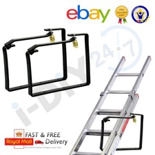 Rolson 2pc Lockable Ladder Storage Hooks Brackets Tools